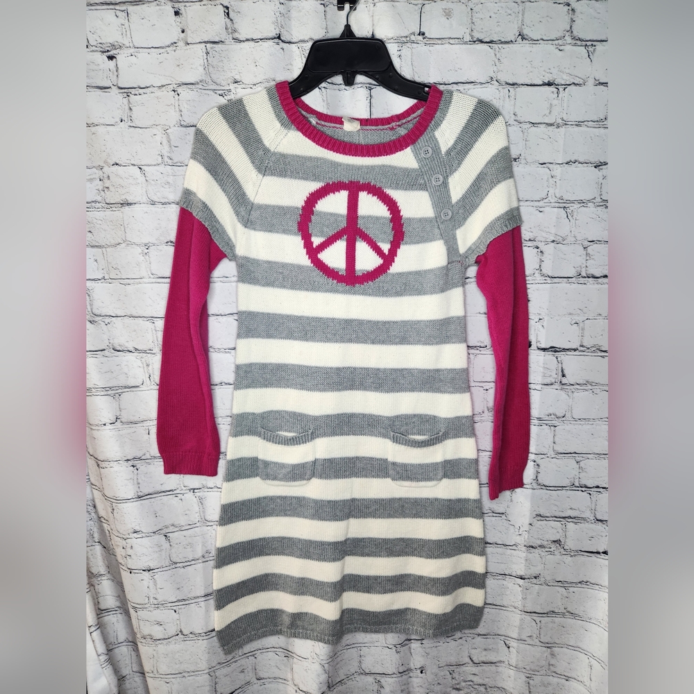 Old Navy Girls Striped Peace Sweater Dress Size 10-12‎